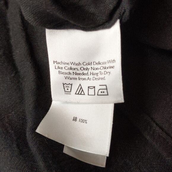 EDDIE BAUER Women's Black Long Sleeve Top 4X Embroidered Neckline Cotton - Picture 7 of 8